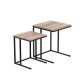 Artiss Nesting Coffee Table Set of 2, Particle Board & Steel, Dark Wood Tone, Space-Saving, Industrial Style Artiss Nesting Coffee Table Set of 2, Particle Board & Steel, Dark Wood Tone, Space-Saving, Industrial Style