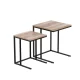 Artiss Nesting Coffee Table Set of 2, Particle Board & Steel, Dark Wood Tone, Space-Saving, Industrial Style