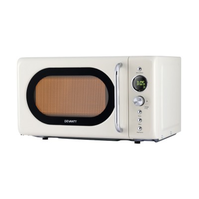Devanti 20L Microwave Oven 700W Cream | Digital Controls, 8 Auto Menus, Child Lock, Quick Defrost, LED Display Devanti 20L Microwave Oven 700W Cream | Digital Controls, 8 Auto Menus, Child Lock, Quick Defrost, LED Display