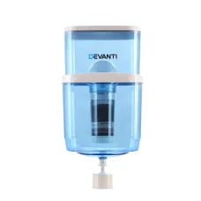 Devanti Water Cooler Dispenser, Food-Grade Plastic, 22L, Blue, 6-Stage Filtration, Purifies Tap Water, Eco-Friendly