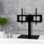 Artiss Table Top TV Stand for 32"-70" Screens, Swivel 35°, Tempered Glass Base, Black Metal Frame, VESA Compatible