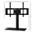 Artiss Table Top TV Stand for 32"-70" Screens, Swivel 35°, Tempered Glass Base, Black Metal Frame, VESA Compatible