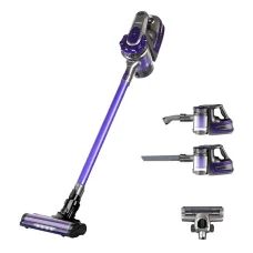 Devanti 150W Cordless Stick Vacuum Cleaner with Motorised Roller Brush, HEPA Filter, LED, 35min – Purple
