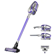 Devanti Cordless 150W Stick Vacuum Cleaner, Purple/Grey - Motorized Roller, HEPA Filter, 25 Min Runtime