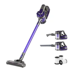 Devanti Cordless Stick Vacuum Cleaner - 150W, 8000Pa Suction, HEPA Filter, 2000mAh Battery, Purple, 35 Min Runtime