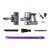 Devanti Cordless Stick Vacuum Cleaner, 120W, Bagless, HEPA Filter, 12,000pa Suction, Purple, with 3 Brush Attachments