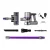 Devanti Cordless Stick Vacuum Cleaner, 120W, Bagless, HEPA Filter, 12,000pa Suction, Purple, with 3 Brush Attachments
