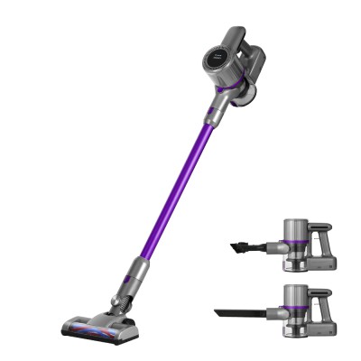 Devanti Cordless Stick Vacuum Cleaner, 120W, Bagless, HEPA Filter, 12,000pa Suction, Purple, with 3 Brush Attachments