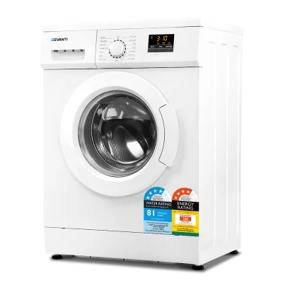 Devanti 8kg Front Load Washing Machine, 15 Programmes, Quick Wash, 24h Delay, 1400rpm, Child Lock, LED Display