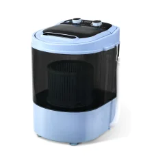 Devanti Portable Washing Machine, Plastic, 3KG, Black - 2-in-1 Wash & Spin Dry, Quiet Operation, Shoe Brush Included