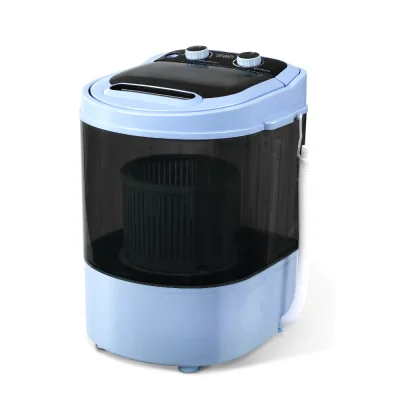 Devanti Portable Washing Machine, Plastic, 3KG, Black - 2-in-1 Wash & Spin Dry, Quiet Operation, Shoe Brush Included