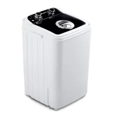 Devanti Portable Washing Machine 4.6KG Black - Lightweight, 2-in-1 Wash & Spin, Ideal for Camping & Small Spaces