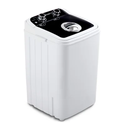 Devanti Portable Washing Machine 4.6KG Black - Lightweight, 2-in-1 Wash & Spin, Ideal for Camping & Small Spaces