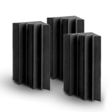 Alpha Corner Bass Trap Acoustic Foam, High Density, Black, 12x17x24cm, Set of 20, Soundproofing & Noise Absorption