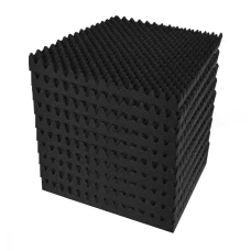 Alpha Eggshell Acoustic Foam Panels, High-Density Soundproofing, 50x50x5cm, Black, Set of 20, Noise Absorption