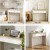 Artiss Console Table with Storage Drawer, White & Pine, 100x35x80cm, Scandinavian Style, Easy Assembly