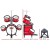 Keezi 7-Piece Kids Drum Set - PVC Finish, Red, 3+ Years, Includes Bass, Toms, Cymbal, Drumsticks, Stool - EN71 Certified