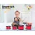 Keezi 7-Piece Kids Drum Set - PVC Finish, Red, 3+ Years, Includes Bass, Toms, Cymbal, Drumsticks, Stool - EN71 Certified
