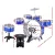 Keezi 11-Piece Kids Drum Set in Blue - Non-Toxic, EN71 Certified, Easy Assembly, Ages 3+, Includes Seat & Drum Sticks