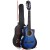 Alpha 34 Inch Classical Guitar, Wooden Body, Blue, Nylon Strings, Beginner Bundle w/ Stand, Picks, Bag, Capo