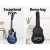 Alpha 34 Inch Classical Guitar, Wooden Body, Blue, Nylon Strings, Beginner Bundle w/ Stand, Picks, Bag, Capo