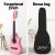 Alpha 34 Inch Classical Guitar, Laminated Linden, Pink, Perfect Beginner Kids Gift, Nylon Strings, Easy Travel Size