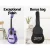 Alpha 34 Inch Classical Guitar, Laminated Linden, Purple, Nylon String, Beginner Set with Stand & Accessories