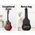 Alpha 34 Inch Classical Guitar, Laminated Linden Body, Red, Beginner Set with Stand, Bag, Picks, Strings & Capo