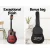 Alpha 34 Inch Classical Guitar, Laminated Linden Body, Red, Beginner Set with Stand, Bag, Picks, Strings & Capo