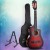 Alpha 34 Inch Classical Guitar, Laminated Linden Body, Red, Beginner Set with Stand, Bag, Picks, Strings & Capo