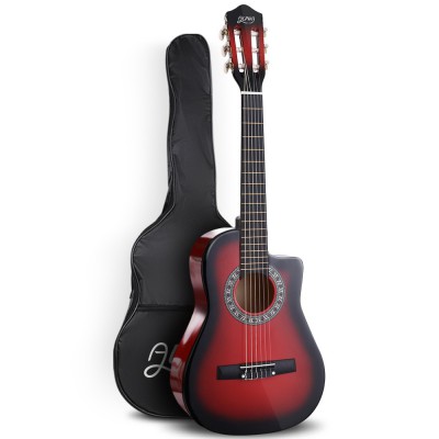 Alpha 34-Inch Classical Guitar, Laminated Linden, Red, 86x29x8.7cm - Beginner Kids Gift, Nylon Strings, Travel-Friendly