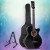 Alpha Acoustic Guitar, Laminated Linden, 38 Inch, Black, Steel Strings, Cutaway Design, Stand & Accessories Included Alpha Acoustic Guitar, Laminated Linden, 38 Inch, Black, Steel Strings, Cutaway Design, Stand & Accessories Included