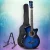 Alpha 38 Inch Acoustic Guitar, Wooden Body, Steel Strings, Full Size, Blue, w/ Stand, Strap, Bag, Capo & Extras
