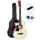 Alpha 38 Inch Acoustic Guitar, Laminated Linden, Left-Handed, Wood Finish, Steel Strings, Includes Bag & Accessories