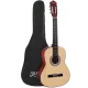 Alpha 39 Inch Classical Guitar, Wooden Body, Natural Color, Nylon Strings, Beginner Gift, Durable Carry Bag Included
