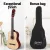 Alpha 39 Inch Classical Guitar, Wooden Body, Natural Color, Nylon Strings, Beginner Gift, Durable Carry Bag Included
