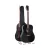 Alpha 41 Inch Acoustic Guitar, Laminated Linden Body, Black, Steel Strings, Dreadnought, with Stand & Accessories