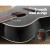 Alpha 41 Inch Acoustic Guitar, Laminated Linden Body, Black, Steel Strings, Dreadnought, with Stand & Accessories