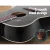 Alpha 41 Inch Acoustic Guitar, Laminated Linden Body, Black, Steel Strings, Dreadnought, with Stand & Accessories
