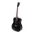 Alpha 41-Inch Acoustic Guitar, Laminated Linden, Black, Dreadnought, Steel Strings, Cutaway, with Accessories Included