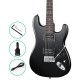 Alpha Electric Guitar, Poplar Body, 41 Inch, Black, Skull Pattern, Humbucker Pickups, Strat-Style, Beginner Friendly
