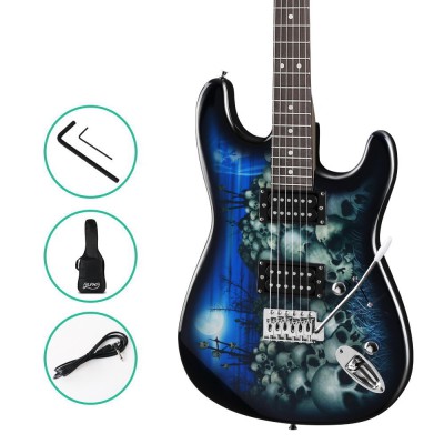 Alpha 41 Inch Electric Guitar, Poplar Body, Maple Neck, Rosewood Fretboard, Black, Humbucker Pickup, Tremolo Bridge