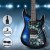 Alpha 41 Inch Electric Guitar, Poplar Body, Maple Neck, Rosewood Fretboard, Black, Humbucker Pickup, Tremolo Bridge
