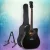 Alpha Professional Acoustic Guitar, Laminated Linden, 41 Inch, Black, 5-Band EQ, Electric Output, Cutaway, w/ Stand