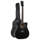 Alpha Acoustic Guitar, Laminated Linden, 41 Inch, Black, Professional 5-Band EQ, Electric Output, Cutaway Design