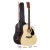 Alpha 41-Inch Acoustic Guitar, Laminated Linden, Natural Wood, Professional 5-Band EQ, Electric Output, with Stand