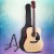 Alpha 41 Inch Acoustic Guitar, Laminated Linden, Natural Wood, Dreadnought, Steel Strings, with Stand & Accessories