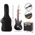 Alpha Electric Guitar Combo Set, Poplar Body, 20W Amplifier, Glossy Black, Versatile Music Instrument with Accessories