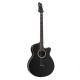 Alpha 43" Dreadnought Acoustic Bass Guitar, Black - 4-Band EQ, Steel Strings, Basswood Body, 22 Frets, Glossy Finish