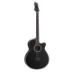 Alpha 43" Dreadnought Acoustic Bass Guitar, Black - 4-Band EQ, Steel Strings, Basswood Body, 22 Frets, Glossy Finish